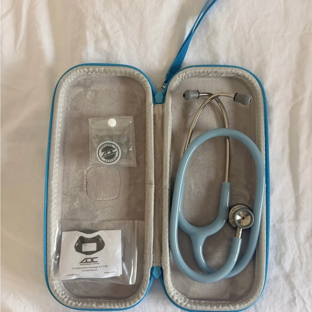 DC Light Blue Neonatal Stethoscope with Carry Case - Picture 2 of 4